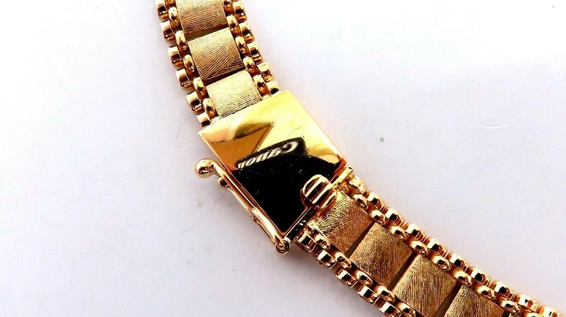 Reversible 5 Tier Curbed Band Link Gold Necklace 14kt gold 15 inch 9.8mm 11644 - 8