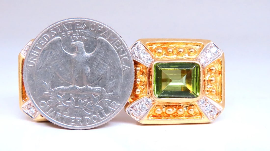 Square Domed Bead Spanish Revival Earrings 18kt 12507 - 5