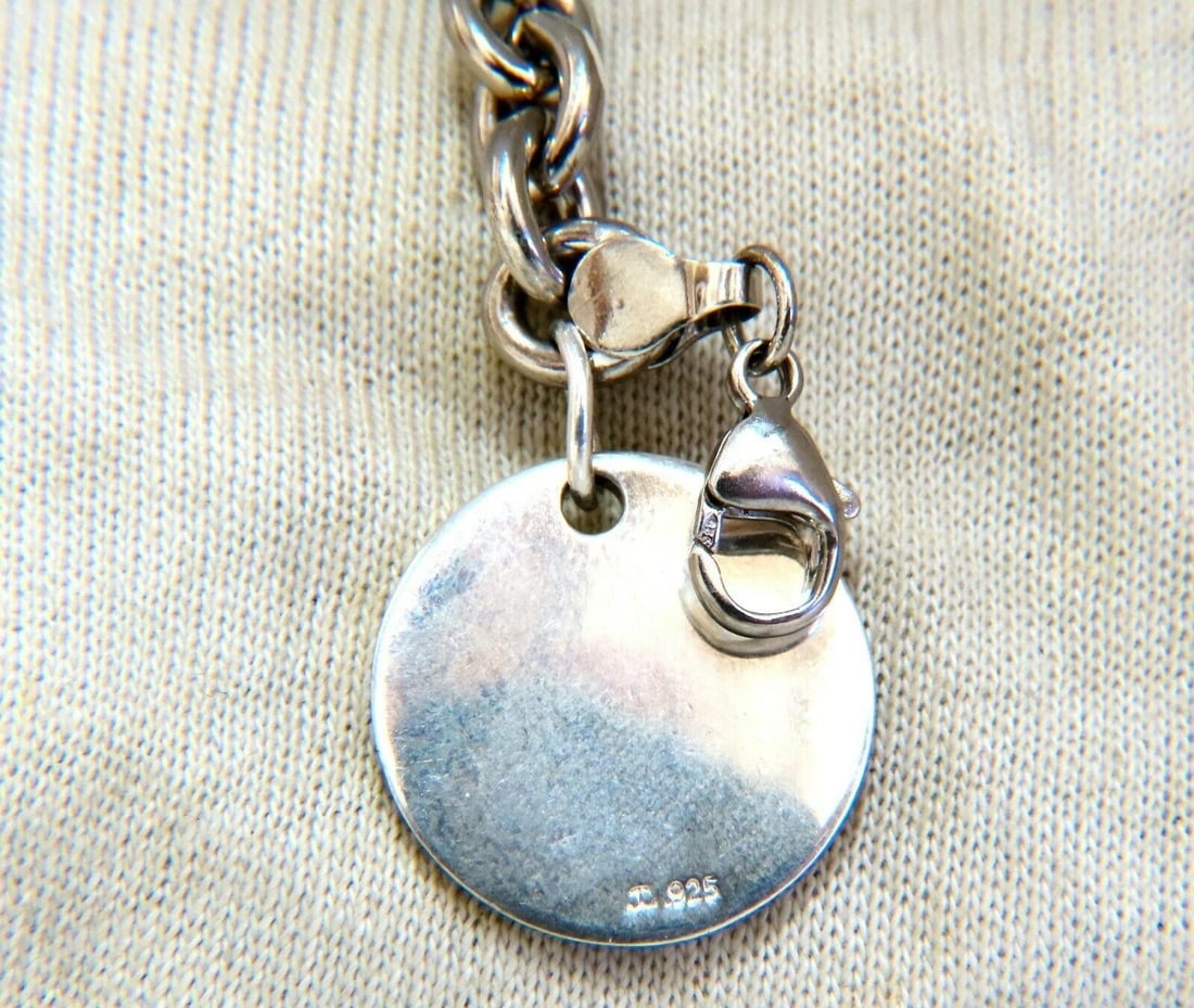 Sterling Silver Disc Toggle Charm Link Bracelet 11394 - 2