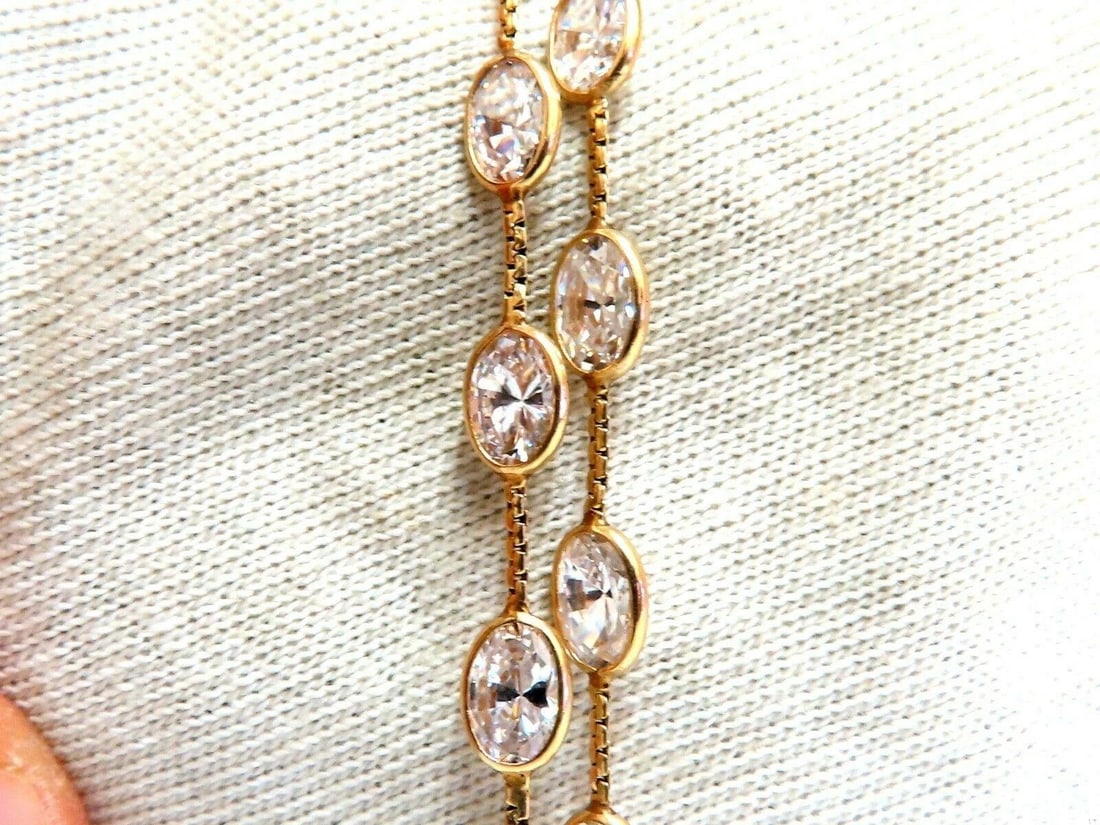 Double Strand CZ yard link bracelet 14kt - 2