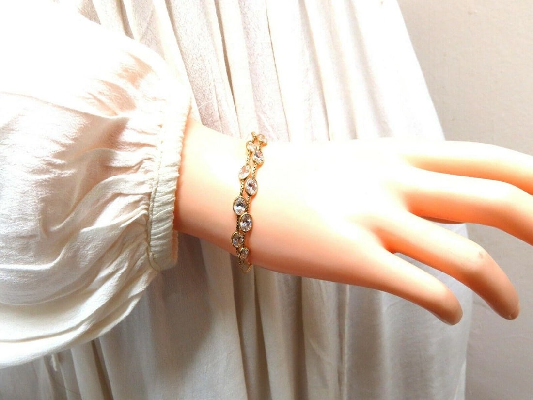 Double Strand CZ yard link bracelet 14kt - 3