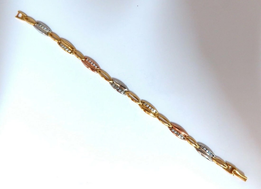 .70ct CZ channel set Arch link bracelet 14kt solid 11425 - 6