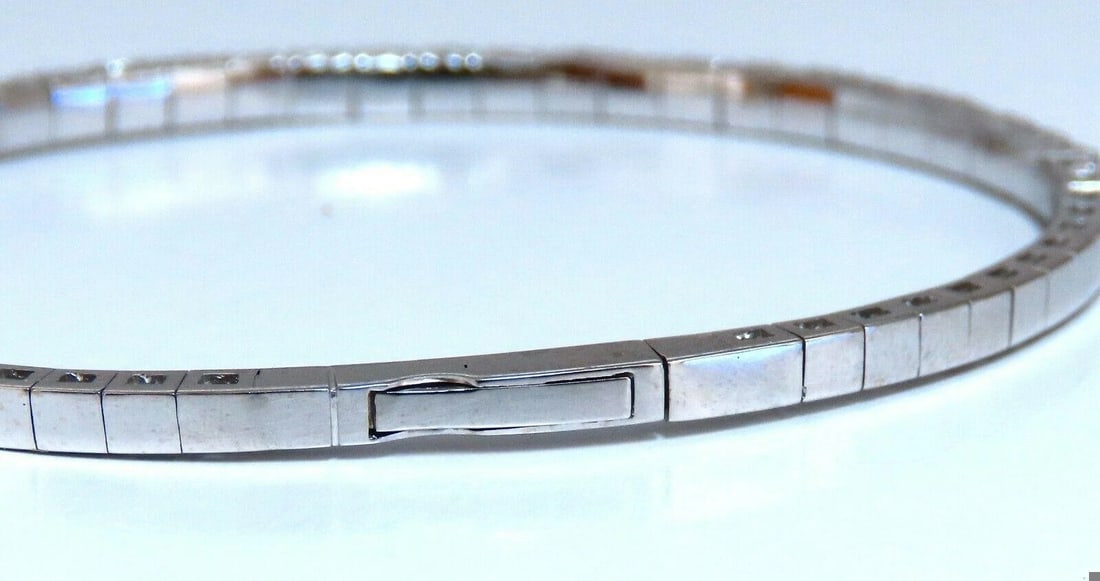 2.90ct Natural Round Diamonds Flexible Tennis Bangle Bracelet 14 Karat 11099 - 5