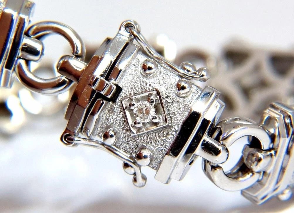 Deco Spanish Gothic Natural Diamond Tennis Bracelet .33 Carat 14kt 12576 - 5