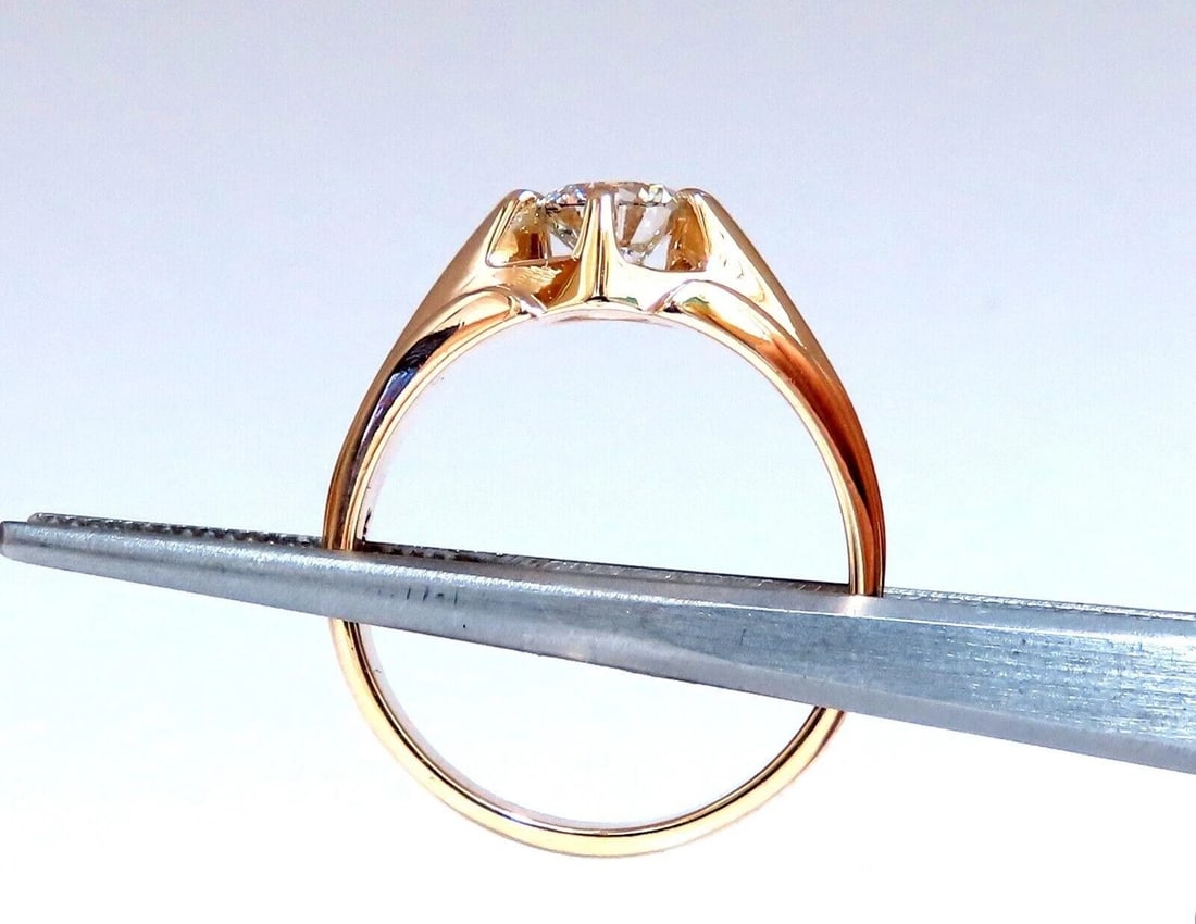 GIA Certified 1.02ct Natural Round Diamond solitaire mens ring 14kt 12025 - 4