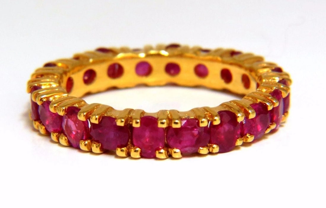Stackable Ruby Diamonds eternity Ring 14kt Natural Stacking 7.42ct 10554 - 5