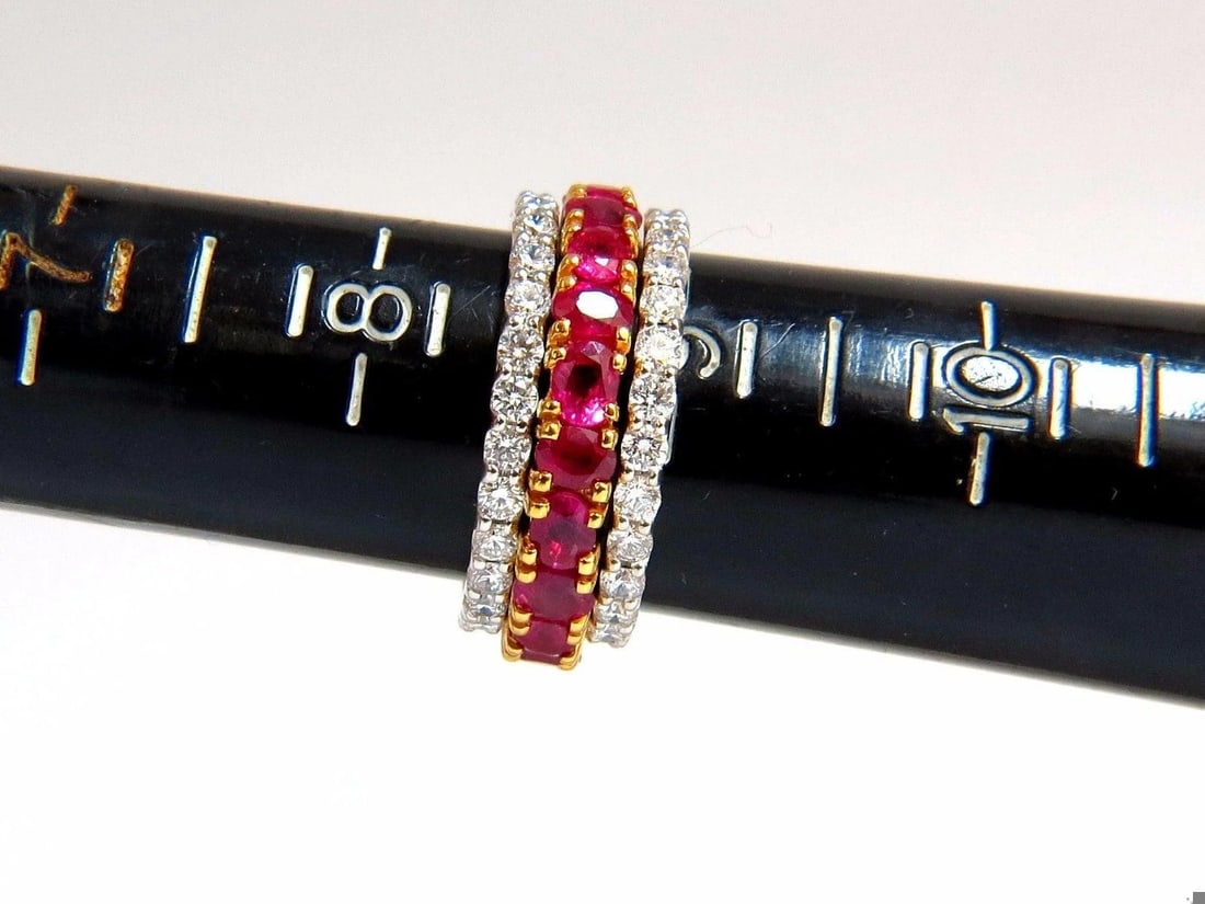 Stackable Ruby Diamonds eternity Ring 14kt Natural Stacking 7.42ct 10554 - 8