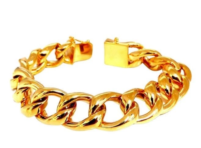 Modified Cuban Link Bracelet 14kt 63 Grams Ref 12344 (1 of 6)