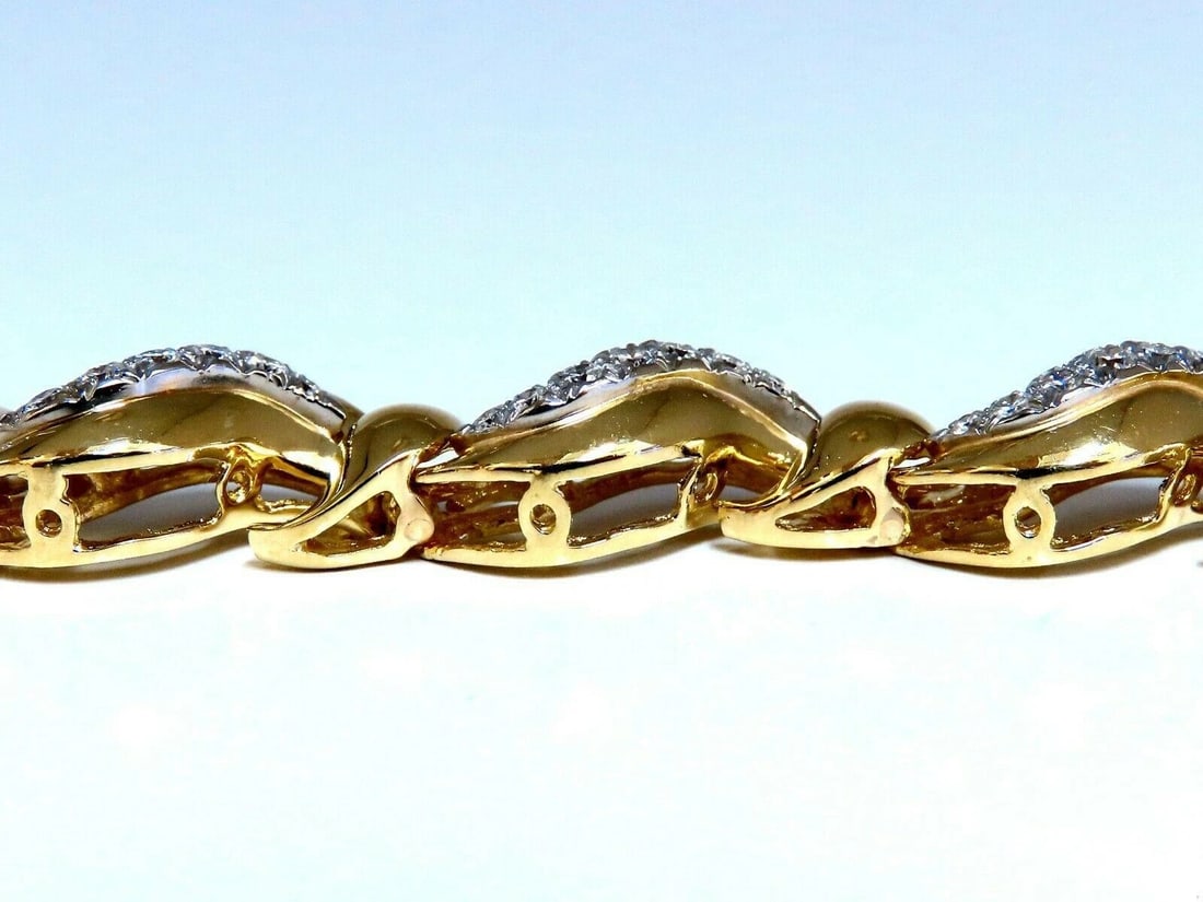 2.04ct Natural Round Diamonds S Link Bracelet 18Kt - 3