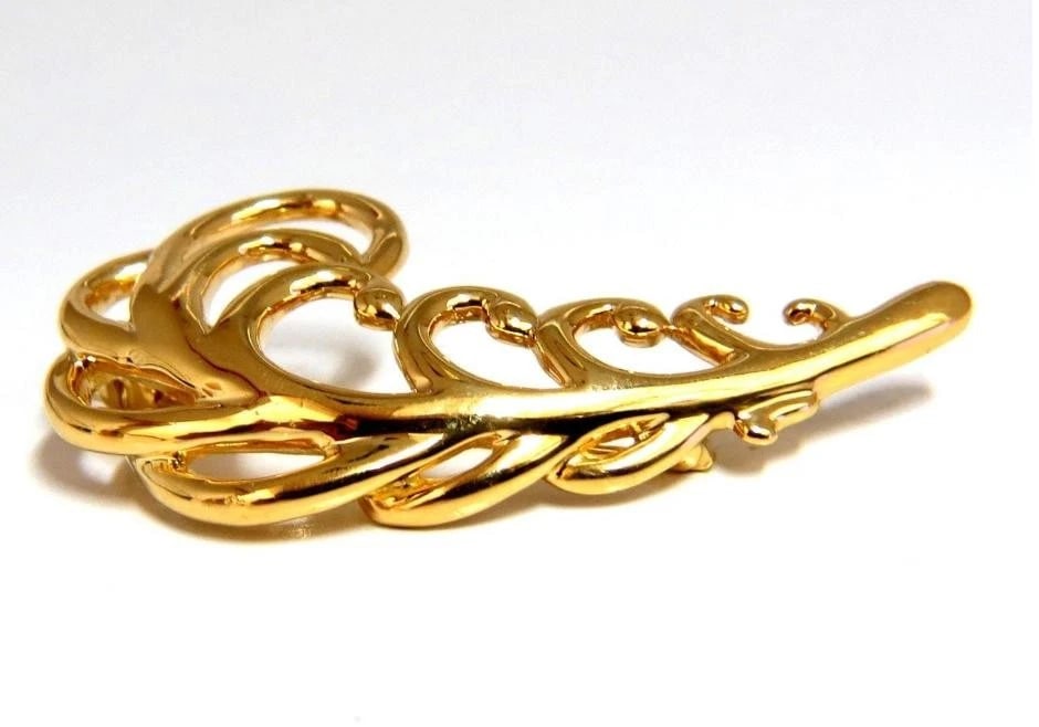 18 Karat Gold Floral Brooch Pin 54487 - 2