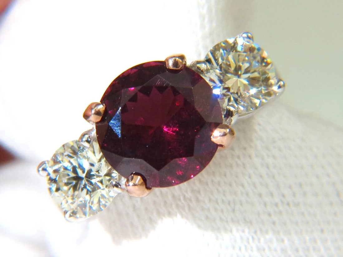 5.13ct Natural Tourmaline Diamonds Ring 14kt Classic Three 10021 - 5