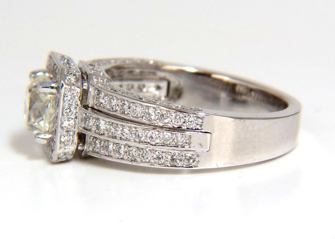 GIA Certified 1.20ct natural cushion cut diamonds ring 14kt 10024 - 6