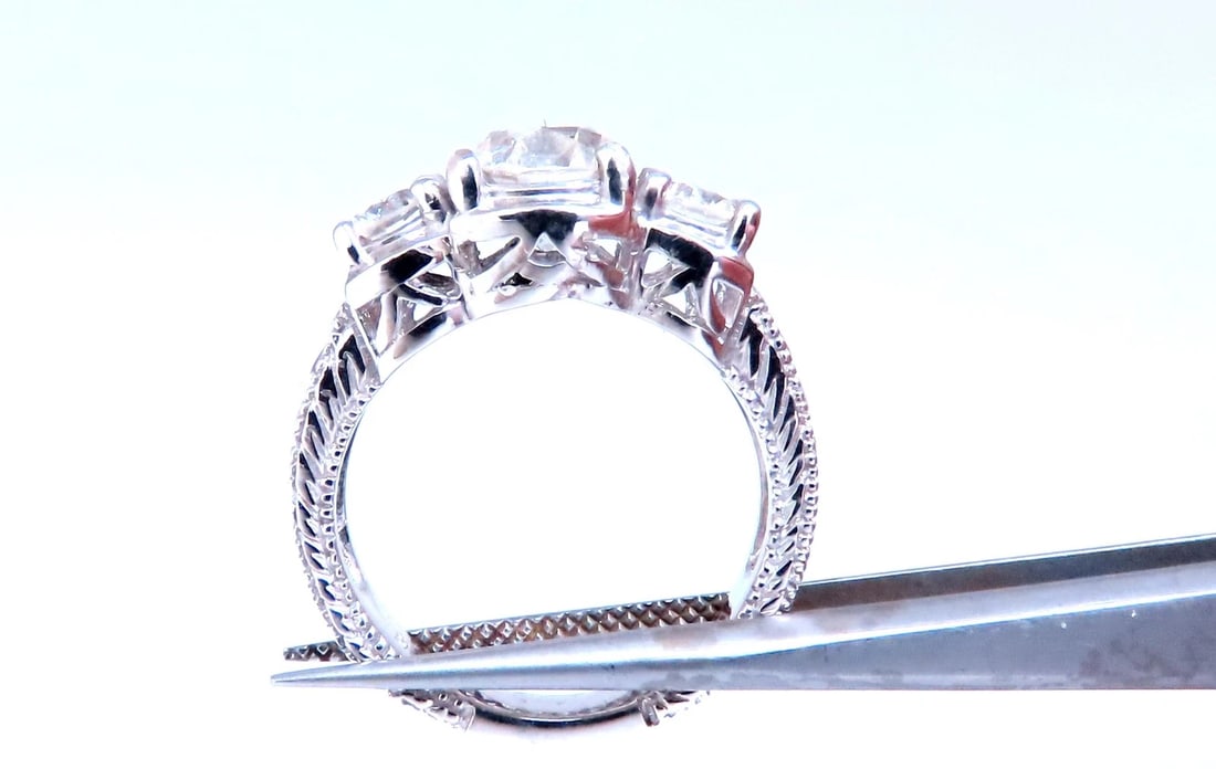 GIA Certified 1.69ct Natural Three stone Diamonds Ring 60884 - 3