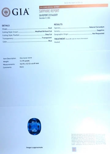 GIA Certified 11.79ct Natural Blue Sapphire Diamonds Ring 14kt Gold 85441 - 7