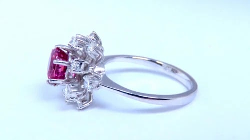 GIA Certified 1.34ct Natural Purple Pink Sapphire Ring 18Kt Gold 16520 - 4