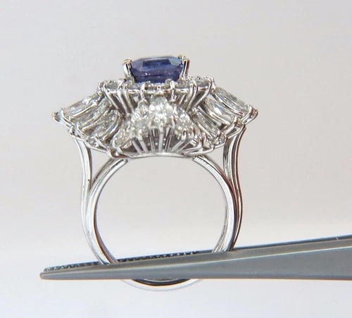 GIA 7.87CT NATURAL NO HEAT VIVID PURPLE SAPPHIRE DIAMOND RING PLATINUM 10355 - 2