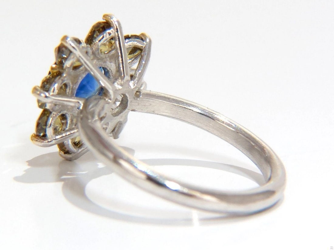 GIA Certified 1.58ct Natural Blue Sapphire Diamonds ring 14kt 10271 - 5