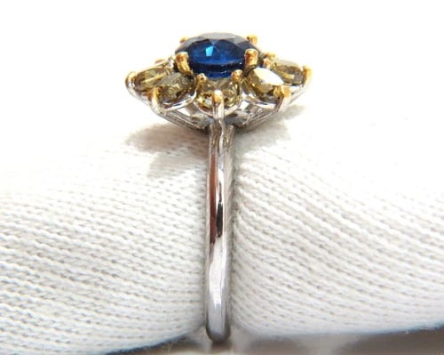 GIA Certified 1.58ct Natural Blue Sapphire Diamonds ring 14kt 10271 - 8