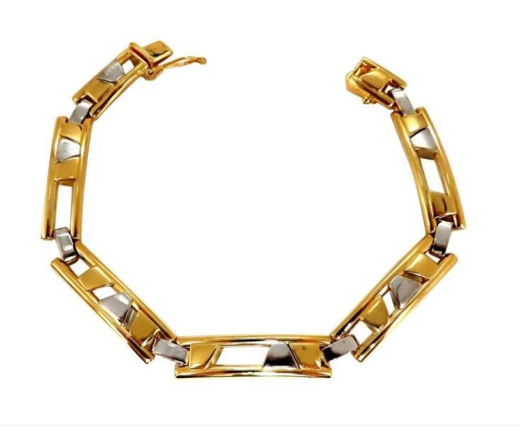Men’s Kinetic Sliding Geometric Pattern Bracelet 14 Karat 12610 (1 of 7)
