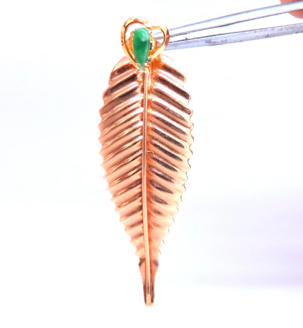 Interchangeable Leaf Pearl Jade Jacket Stud Earrings 14kt 12606 - 3