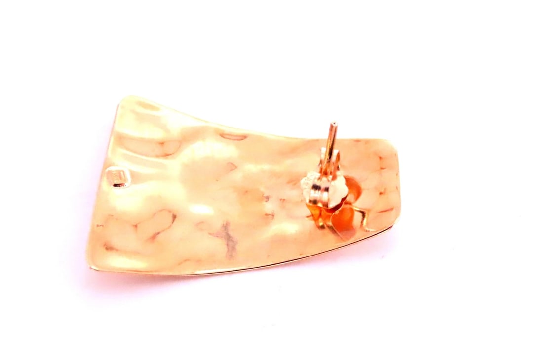Hammered Plate 14kt Gold Bohemian Earrings 12585 - 3