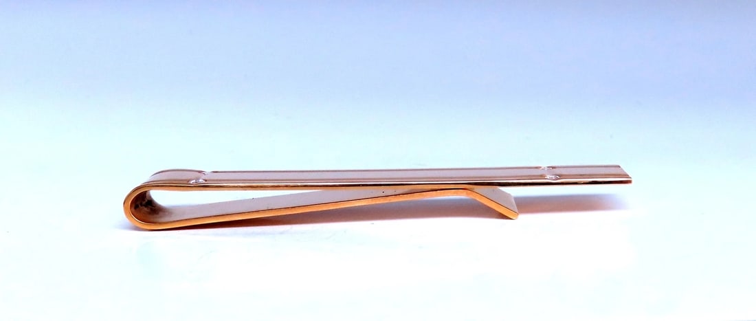 Hashtag Elongated Diamond Tie Bar 14kt Gold 12566 - 2
