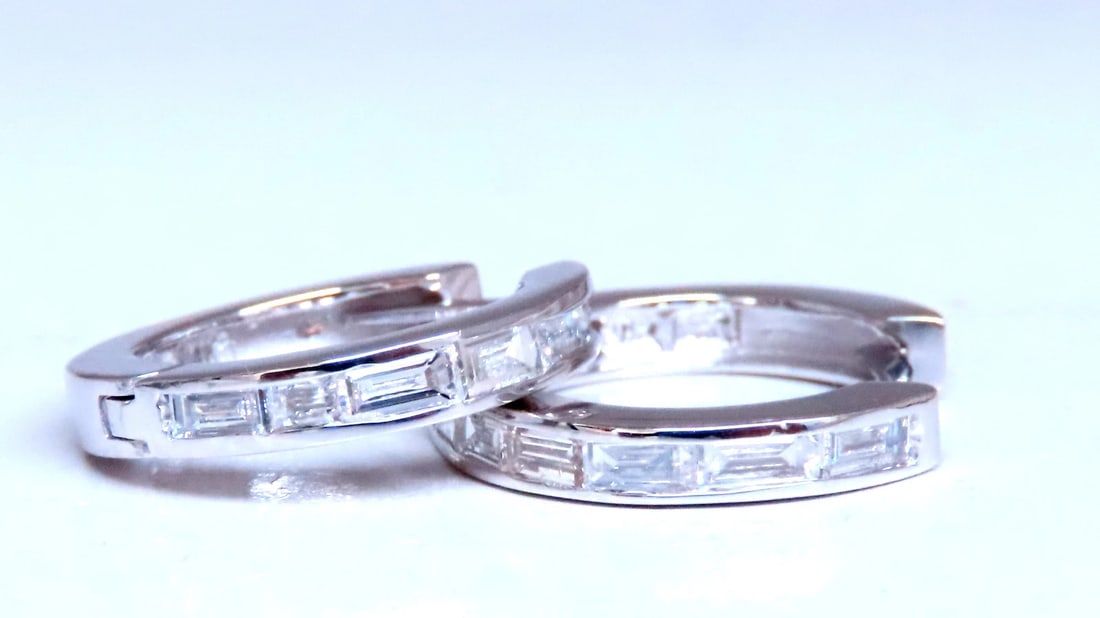 .50ct Natural Baguette Diamond Hoop Earrings 14kt 12497 (1 of 4)