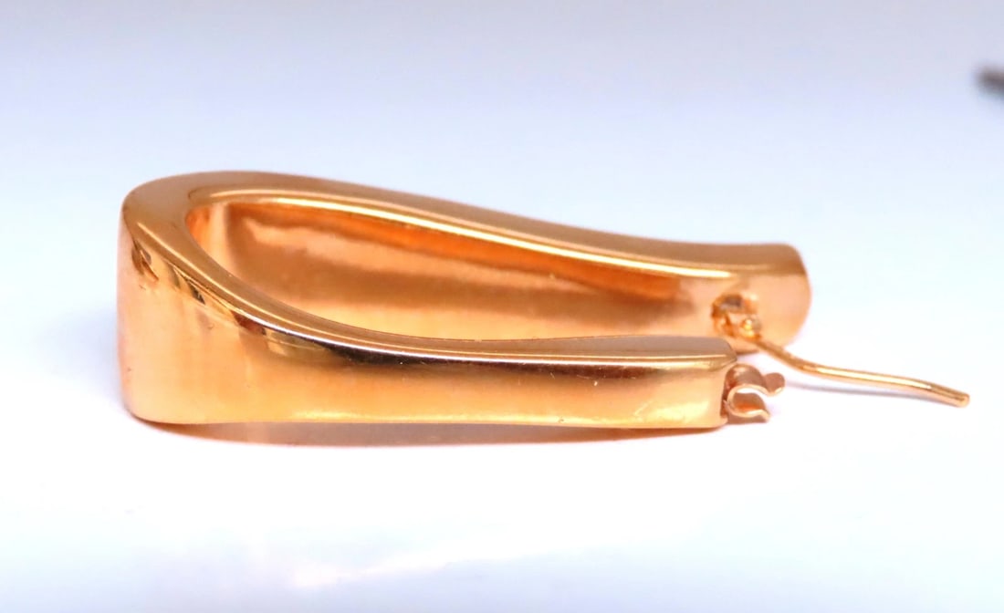Elongated Semi Hoop High Shine Lever Clip Earring 14kt 12504 - 4