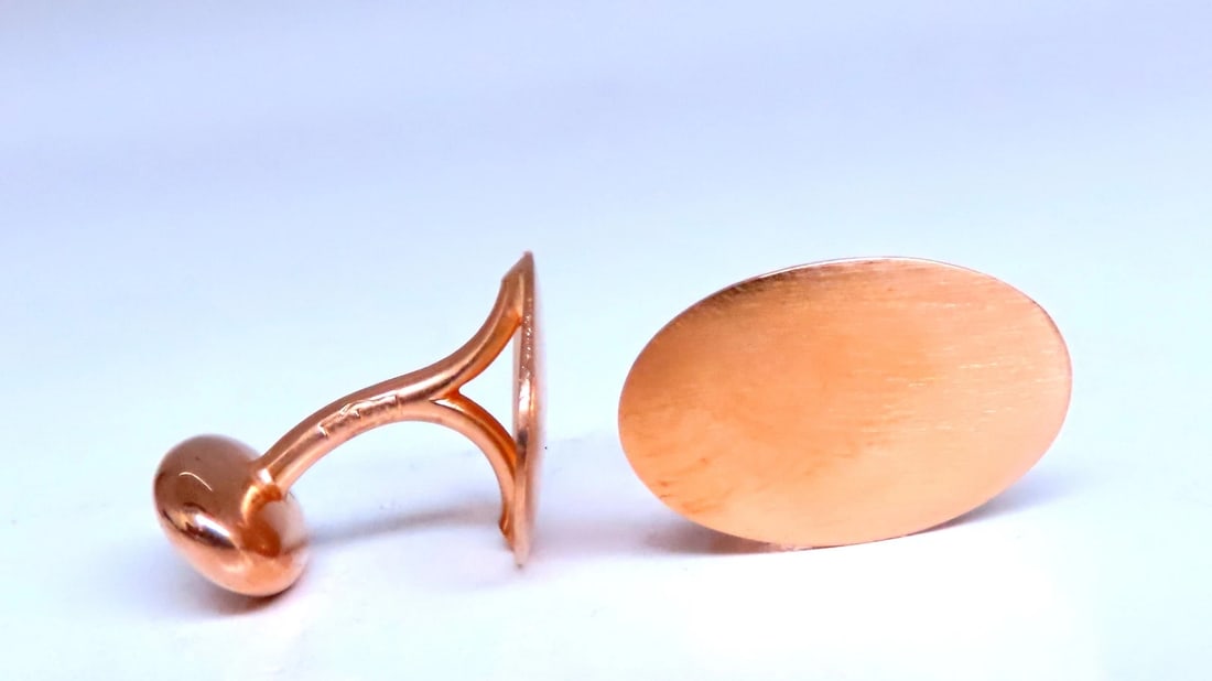 Satin Oval Signet Style Cufflinks 12476 - 3