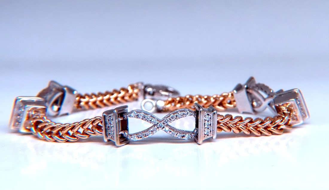 0.60ct natural diamonds x link bracelet 14kt gold 12462: Title: 0.60ct natural diamonds x link bracelet 14kt gold 12462 $2,400.00 PRODUCT DESCRIPTION 0.60ct natural round cut diamonds j-k color vs-2-/si-1 clarity 14kt. white/yellow gold 16.8 grams 7 inch