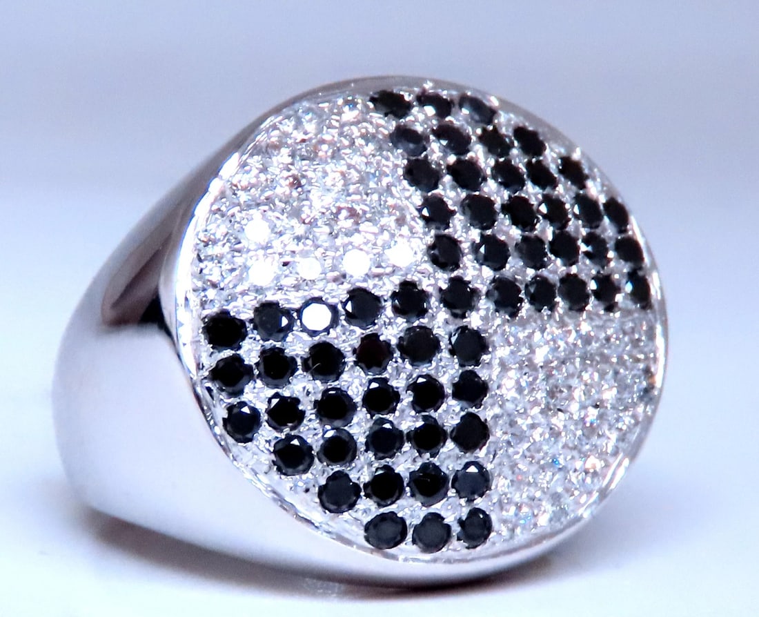 1ct Black Diamonds Circular Mens Ring 14kt gold 12428 (1 of 4)
