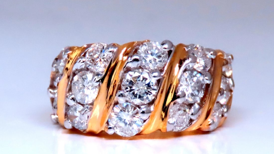 1.60ct Natural Round Diamonds Slant 14kt Gold 12422 - 2