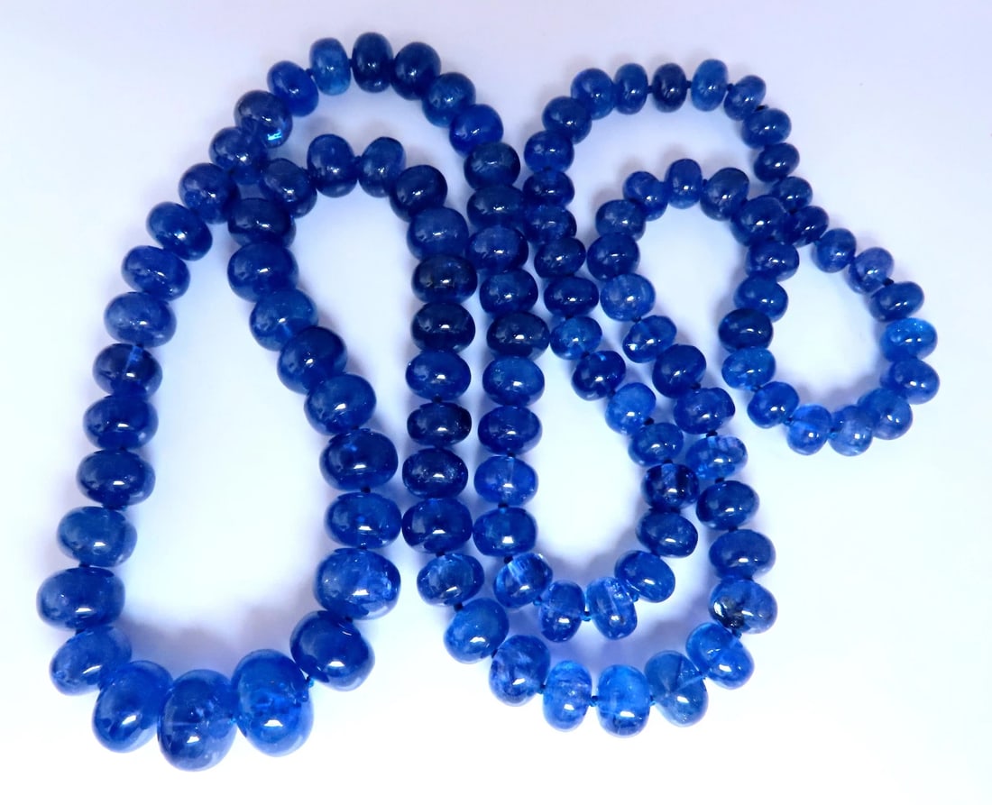 GIA Certified Natural Tanzanite Bead Necklace 12417 (1 of 8)