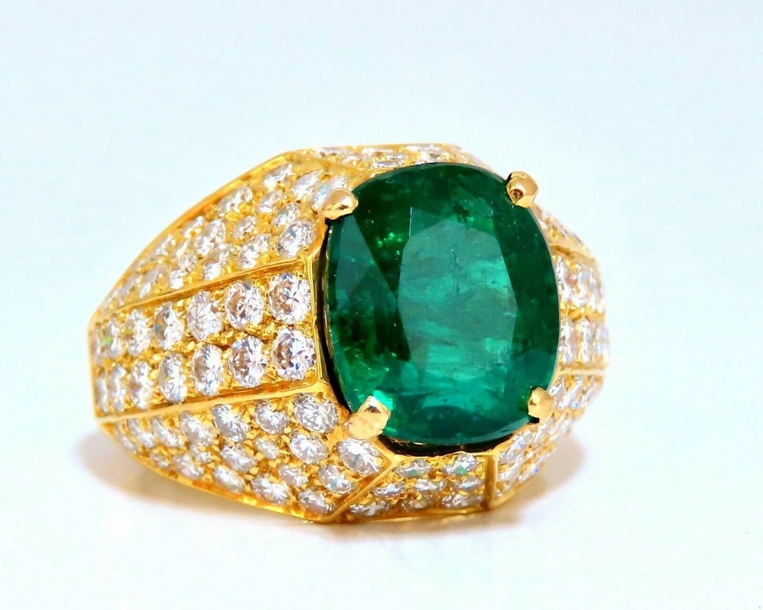 GIA Certified 4.30ct Natural Emerald Diamonds Ring 14kt 11512 - 2
