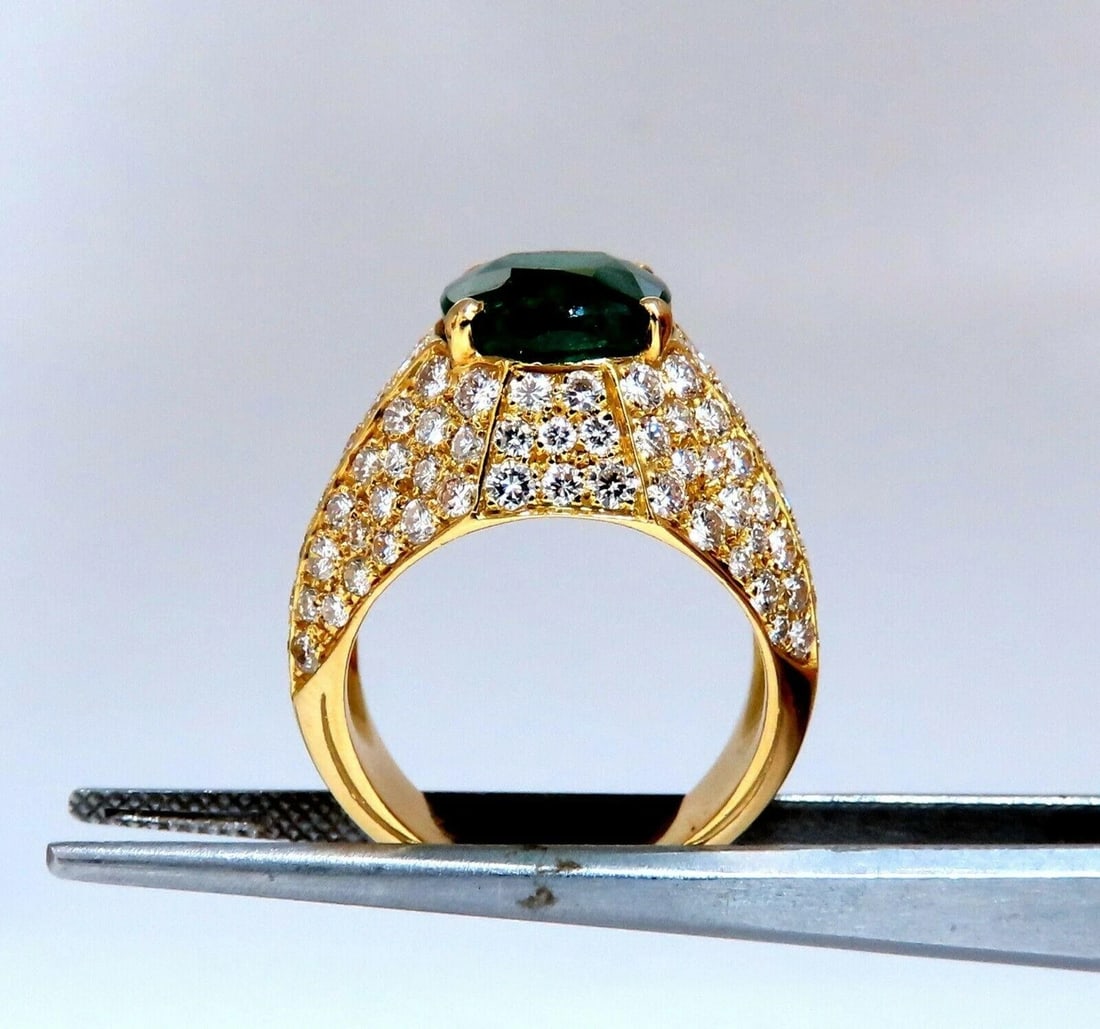 GIA Certified 4.30ct Natural Emerald Diamonds Ring 14kt 11512 - 4