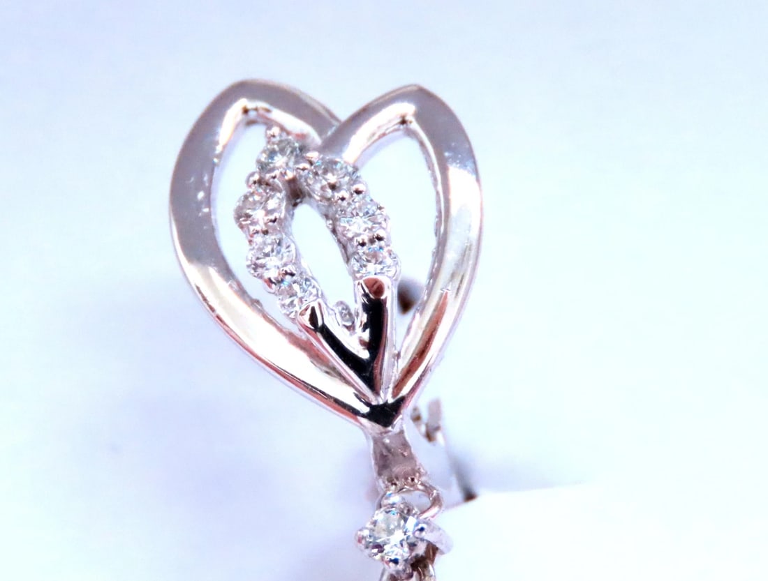 Three Tier 2.10ct Natural Round Diamond Dangle Earrings 14kt Gold 12378 - 3