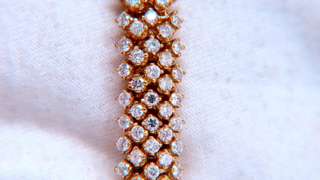 Estate 10ct Natural Round Diamonds Dome Bracelet 18kt Gold 12363 - 6