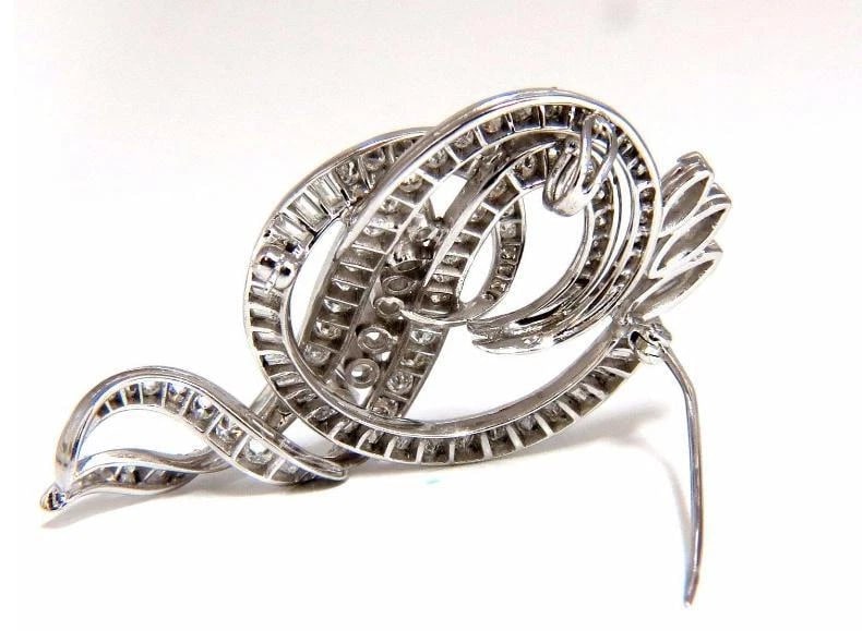 8.00Ct. Diamonds Platinum Art Deco Style Brooch 12359 - 4