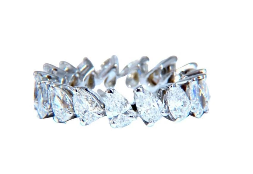 5ct Natural Diamonds Pear Shape Eternity Band 14kt Gold Ref 12327 (1 of 7)