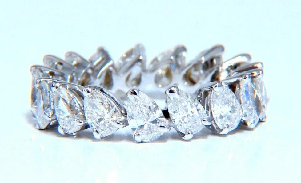 5ct Natural Diamonds Pear Shape Eternity Band 14kt Gold Ref 12327 - 6