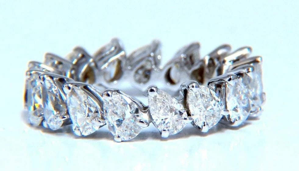 5ct Natural Diamonds Pear Shape Eternity Band 14kt Gold Ref 12327 - 7