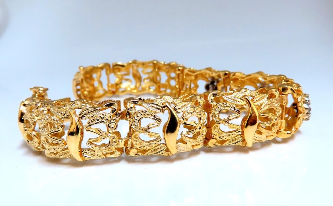 .45ct Natural Diamonds Bracelet 14kt Edwardian Deco Frame - 2