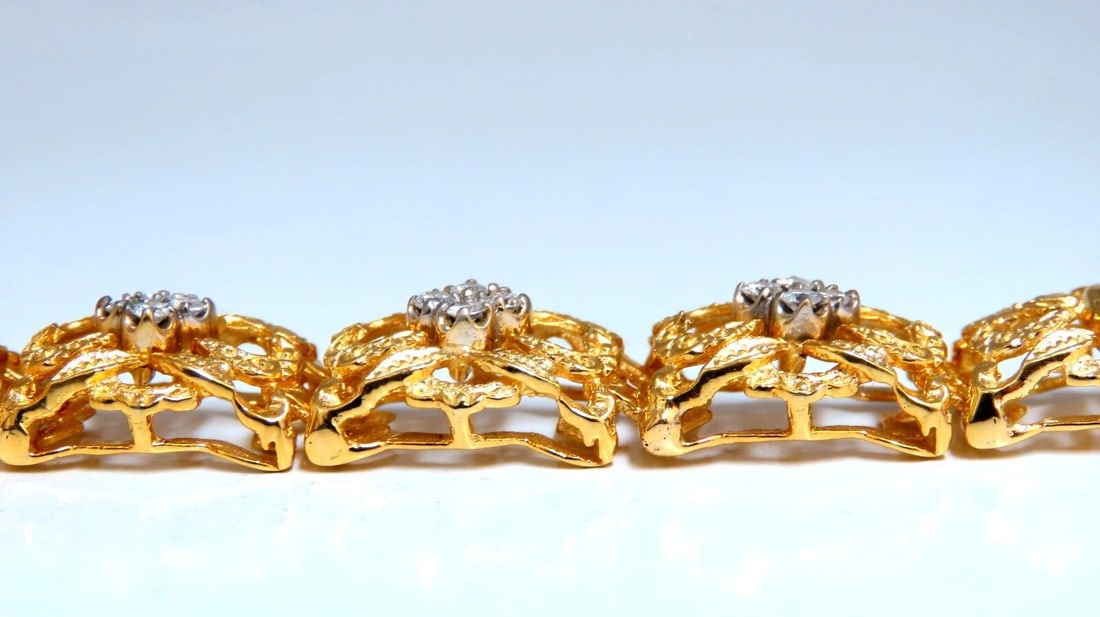 .45ct Natural Diamonds Bracelet 14kt Edwardian Deco Frame - 6