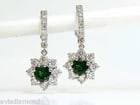 2.88CT NATURAL FINE GEM TSAVORITE DIAMOND DANGLE EARRINGS HOOP 14KT G/VS - 3