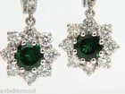 2.88CT NATURAL FINE GEM TSAVORITE DIAMOND DANGLE EARRINGS HOOP 14KT G/VS - 5