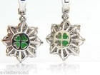2.88CT NATURAL FINE GEM TSAVORITE DIAMOND DANGLE EARRINGS HOOP 14KT G/VS - 7