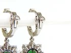 2.88CT NATURAL FINE GEM TSAVORITE DIAMOND DANGLE EARRINGS HOOP 14KT G/VS - 8
