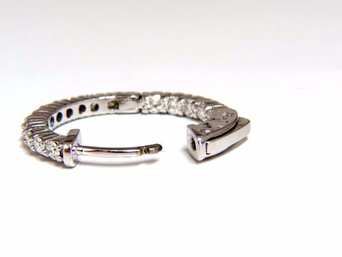 1.10ct Natural round brilliant in/out diamond hoop earrings 14kt v - 3