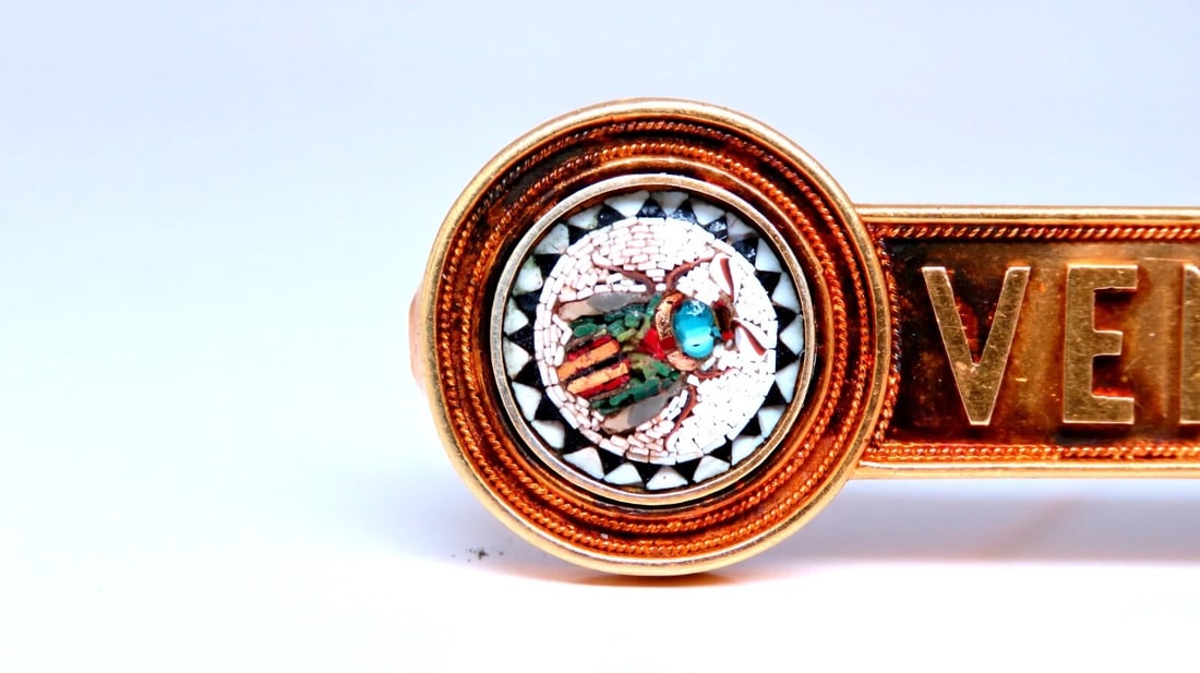Vintage Venezia Oietra Dura Bug Pin 18kt - 2