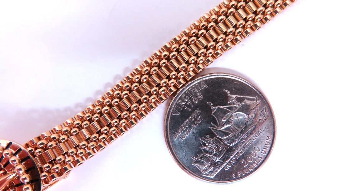 Adjustable Buckle Wrap Heavy 7 Tier Linked Necklace 14kt Gold 55.5 Gram - 5